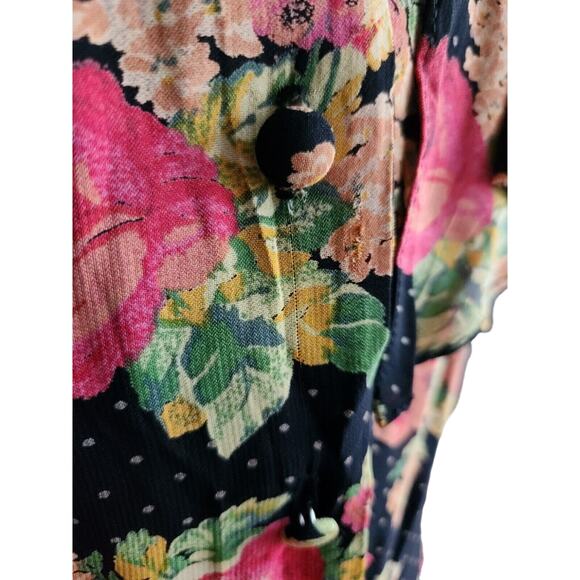 Carol Little Ruffle black & pink colorful floral polka-dot Dress 8 - Picture 5 of 9